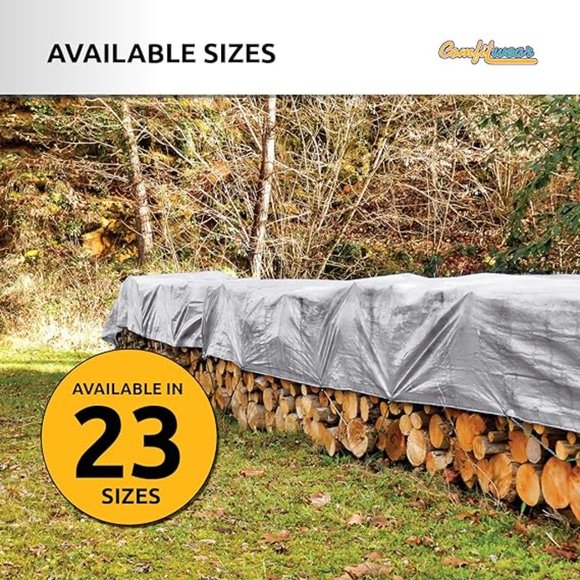 6' x 8' Heavy Duty Silver/Black Waterproof UV Blocking 10 Mil Poly Tarp - Picture 6 of 7